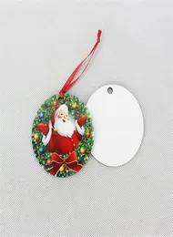 Sublimation Christmas Anhänger Feste Party Holzwärmeübertragung MDF -Ornamente Dekorationen für DIY -Liebhaber A036415775