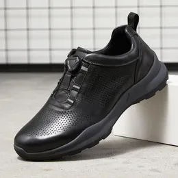 Sıradan Ayakkabı 2024 Erkekler için rahat deri ayakkabı erkekler iyi kaliteli yürüyüş adam hızlı bağlanma spor ayakkabı