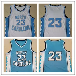 Koszulki z koszykówki uniwersyteckiej North Carolina Tar Heels 23 Koszykówka College 23 Nichael Blue White Jersey zszyta S-XXL 231J