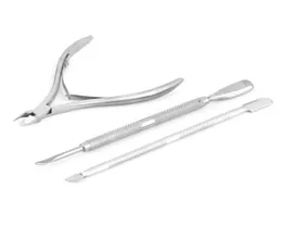 Whole Stainless Steel Nail Cuticle Spoon Pusher Remover Cutter Nipper Clipper Cut Set Beauty Accessories4739901