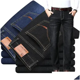 Jeans moda moda europeo in stile americano maschi pantaloni in denim di lusso slitta dritta deep blu gentiluomo 2838 pantaloni 231005 dhvaf dhvaf