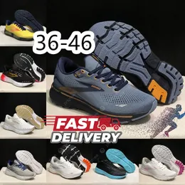 Sapatos de grife Brooks Running Shoes Men Ghost Ghost Triple White Grey Amarelo Treinadores de Orange Amarelo