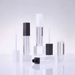 Garrafas de armazenamento 1pcs vazias portátil 7ml Lip Gloss Tube Tubos de esmalte de plástico quadrado Completo transparente transparente completo