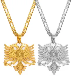 Anniyo Albânia Colares de pingentes de águia para homens mulheres prata colorgold albanian jóias étnicas kosovo 2334066471577
