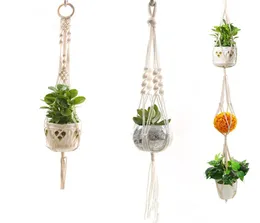 Plant Hanger Natural Cotton Rope Crochet Borge Flower Pot Net Holder Container Basket Hanging Flower Pots Dekorativa Multi Design6121073