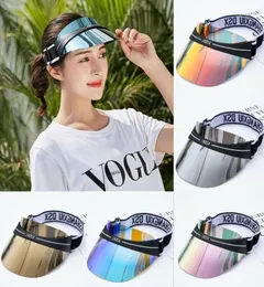 Cappelli da brima avaro unsex viso viso in PVC Summer Sunvisor Capo di testa per protezione UV Occhiali da sole trasparenti per la crema solare escursionistici15870578