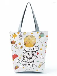 Umhängetaschen Star Printed Handtasche Buchstabe wiederverwendbare Kapazität faltbare Einkaufstasche Cartoon Frauen Outdoor Travel Beach Tote können benutzerdefinierte Muster