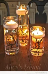 20pcsLot Small Unscented Floating Water Floating Candles Home Decoration Wedding Birthday Party Dedals Paraffin Wax Candles T19106698896