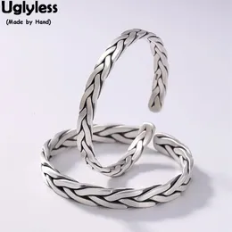 Ulyless 100% real sólido 999 fino prata feita de pulseiras de pulseiras