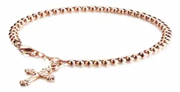 سوار سحر الدين S925 Sterling Silver18k Rose Gold Bead Jesus Trendy Trendy Greaticite Jewelry for Women Bracele265R5578209