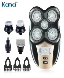 Kemei Km 1000 4d Männliche Gesichtspflege 5in1 Anzug Austauschbarer tragbarer Rasiermesser Nasenschneider Haar Clipper Elektrische Shaver3796240