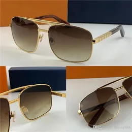 Hochwertige Sonnenbrille Männer Klassische Einstellung 0259 Metallquadratrahmen Beliebtes Retro Avantgarde Outdoor UV 400 Schutzmenschen Sonnenbrille