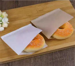 100PCSPACK 12x12cm Biscuits Donut Paper Bags Oljeproof Bread Craft Bakery Packing Kraft Sandwich Donut Bag Gift Wrap6136415