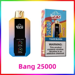 BANG 25000 PUFFS 25000 Bobina de malha dupla 650 mAh Bateria de 30 ml Tipo C Carregamento 25000 Puffs Bang Box Bang King