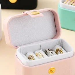 Jewelry Pouches Portable Luxury PU Leather Ewelry Organizer Ring Box Ear Stud Necklace Storage Pendant Boxes And Packaging