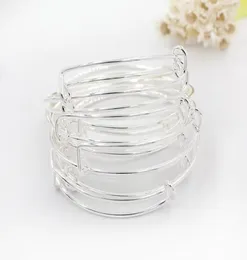 Säljer enkel 5065 mm olika storlekar utbyggbara trådarmbandarmband för pärlor DIY justerbara armband Bangle 100 stycken Lot US1250579