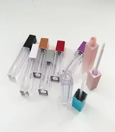Contêineres de caixa de plástico de brilho labial vazio rosa preto prateado lipgloss.