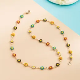 Chains Fashion Clavicular Chain Daisy Pendant Necklace Short Choker Sweet Lovely Colorful For Girls