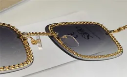 Wholenew Fashion Designer Sunglasses Chain Square Lessless Connecting Lense UV400 защитные очки Популярные продажа Sungla5210829