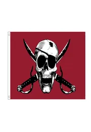 Bandeira gigante da bandeira Pirata pirata de 3x5 pés pirata com duas bandeiras de faca transversal 90x150 cm para decoração de casa ou barco 2480337