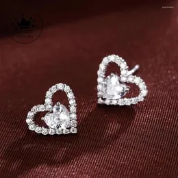 Bolzenohrringe Drlove Ewigkeit Liebe mit Herz Kubikzirkonia Chic Piercing für Frauen täglich Tragen Temperament Ohrschmuck