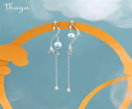 Thaya 100 S925 Sterling Silverörhängen Tassels sjöjungfrun Drop Dingle Earring Charms för kvinnors engagemang Gift Fina smycken 2106241669879
