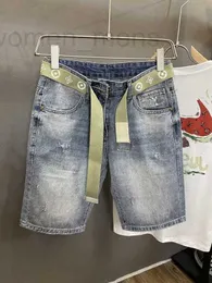 Jeans de jeans masculinos perfurados shorts jeans, marca de moda masculina solta e casual americano de grande porte de mendigo, shorts finos de verão 15bs