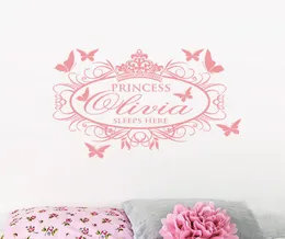 Имя на стену наклеивание Съемные обои для декора для девочек Принцесса сон здесь стена виниловая наклейка5695511111111111111111111