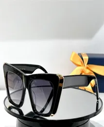 Mode lyxdesigner Moon Cat Eye Solglasögon för kvinnor vintage charmiga moderna catwalkglasögon sommar avantgarde stil antiul4599087