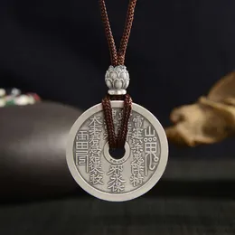 Fushi Zuyin 999 Frosted Mountain Ghost Ocseding Five Thunder Copper Coin Pendant Sterling Silver Mens Necklace Accessoriesペンダント