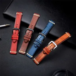 Watch Bands Retro Leather bands High Quality Stainless Steel Buckle Men Women Vegetable Tanned Straps 18mm 20mm 22mm 24mm H240504