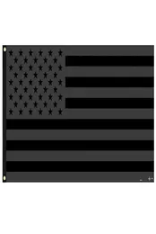 3x5ft Black American Flag Polyester Nenhum trimestre receberá a bandeira de proteção histórica dos EUA na bandeira de proteção dupla FWB99303937923