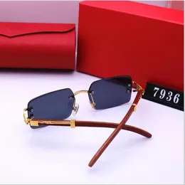 Sonnenbrille für Frauen Herren Designer Sonnenbrille Luxusbrille Randless Rechteck Buffalo Horn Fashion Herren klare schwarze Brille Benzin höhere Libelle Sexo