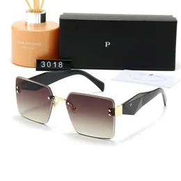 أزياء نظارة شمسية بلا عابرة مثلث نظارات شمسية رفاهية مصممة العلامة التجارية للسيدات