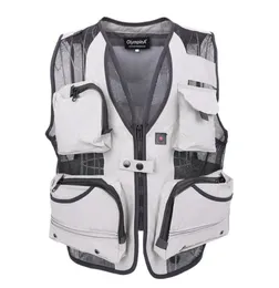 Whole New Arrival Men039s Multi Pocket vest pography vestcameraman reporter mesh vest Large size XL5XL8210183