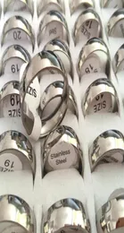 Bulk lots 100pcs High Polished Silver Comfortfit 6mm Band Stainless Steel Wedding Rings Unisex Jewelry Whole Jewelry Lots Siz868788216459