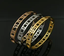 Pulseira vendendo alta altura sirocco skinny ms numerais romanos de bracelete oca de titânio steel5496216