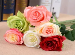 Ganze 200pcs 205inch künstlich weiß rosa Rosensträuße Real Look Seiden Rose Blumen 7 Farbmix Dekorative El Hochzeit Hom1520751