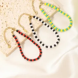 Länk armband färgglada religiösa orula pärlor amulet gul och grön boheme små gåvor modetrend utflykt dekoration för kvinnliga smycken