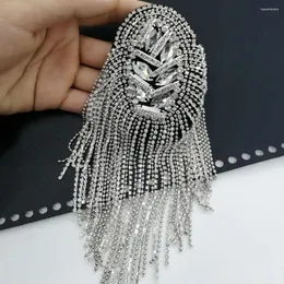 Spille spalla spalla bacchette di spille di strass gioielli di decorazioni per abiti da epaulet lucido a mano