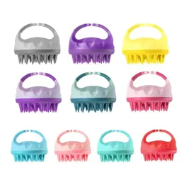 2024 tragbares Silikon Shampoo Pinsel Handheld runde weiche Kopfhaut Massage Bad Haar Dusche Kammpflege für Silikon Haar Kamm