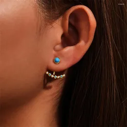 Orecchini per borchie Canner S925 Pure Silver Blue Zircone Turquoise for Women 2024 Classic Gold Gold Gioielli Fine Gifts Fashion