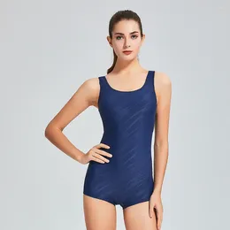 Roupas de banho feminina de uma peça de boxer esportivo nadando de nadar esportes biquínis menina de primeira roupa