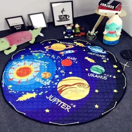 Carpets Solar System Planets Pattern Polyester Fabric Quilting Kids / Children's Mat Round Carpet Diameter 150 Cm Toys Storage Bags