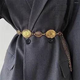 벨트 여성을위한 금속 체인 벨트 카우걸 서양 국가 조절 가능한 concho 스웨터 드레스 청바지 m0e5