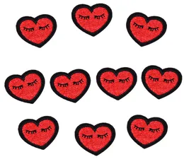 1 PCS red heartshaped embroidery patches for clothing iron patch for clothes applique sewing accessories stickers on clothes iron1406040