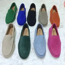 Casual Sneakers Loro Piano Summer Walk Woman Flat Heel Casual Shoe Man Tasman Loafers Luxury Suede Dress Designer Shoe Moccasin Slip On Outdoor Run Shoe Whitressress