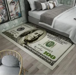  40 cm90 cm Crative Nonslip Fläche Teppich Moderne Wohnkultur Teppich Läufer Dollar gedruckter Teppich einhundert Dollar 100 Bill Print QQASF7383220