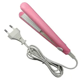 Hair Curlers Straighteners Electric Hair Comb Curling Iron Mini Ceramic Corn Hot Straightening Small Electric Plywood Straight Iron Clip Bang Splint Pink Y240504