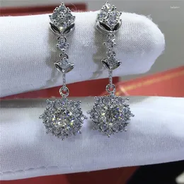 Dangle Ohrringe Silber ausgezeichneter Diamant -Test bestanden 0,5 Karat D Farbe HIHG Qualität Moissanit Drop 925 Hochzeit